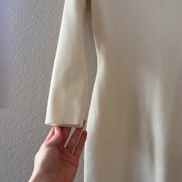 Merokeety Off the Shoulder Long Sleeve Cream Midi Dress - Picture 6 of 10